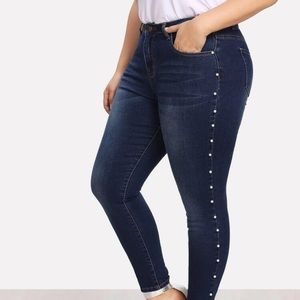 Pearl Studded Denim Jean